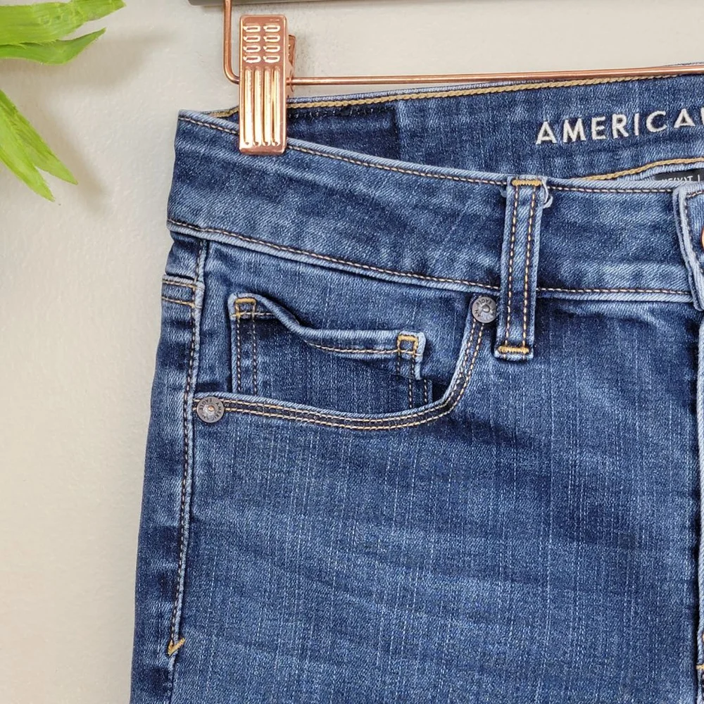 AE 6 American Eagle Skinny Jeans Dark Blue Wash Low Rise Next Level Stretch